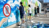 尼崎・大庄中美術部が地域啓発壁画を完成 不法投棄対策に期待