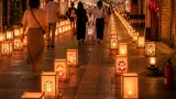 福山・霞本通で灯籠が商店街を照らす お盆の夜に住民手作りの灯り