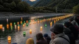 神流川に灯籠、犠牲者を追悼 御巣鷹の尾根麓で式典
