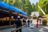 八戸・新羅神社、住民協力で地震被害の復旧が順調に進む