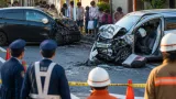 柏市の乗用車正面衝突で90代女性が死亡、7人負傷