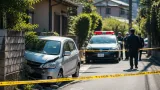 倉敷市西田で乗用車がブロック塀に衝突、運転の男性が死亡