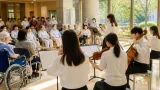 倉敷平成病院でジュニアオーケストラ演奏 入院患者らに癒やし提供