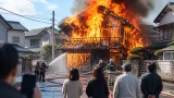 倉敷・老松町で民家全焼 外出中に出火、原因を捜査