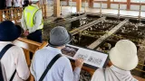 丸岡城、床を外した基礎が姿を現す 保存修理で一般入城を再開