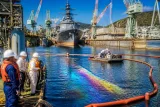 長崎・造船所ドックで護衛艦から燃料油流出 海保が状況確認