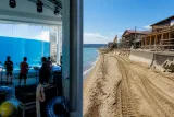 海の日を前に準備急ピッチ 水族館と千里浜が迎える夏
