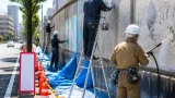 大垣で塗装業者が落書き消しボランティアを実施、市街地の美化に貢献