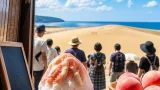 鳥取砂丘そばで味わう県産桃の夏季限定かき氷