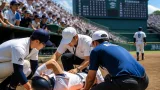 高崎の健大高崎、甲子園で４番・佐藤麻恩が頭部死球 一時担架で搬送も守備へ復帰