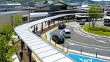 宇治・黄檗駅前ロータリーを改修 雨でも濡れず改札へ移動可能に