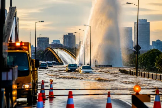 千葉市で水道管破裂、街灯を超える水柱が噴出—影響と住民への注意点