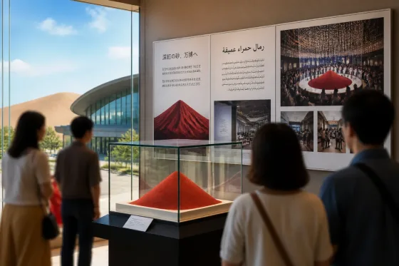 ヨルダンの「赤い砂」、鳥取で展示継続へ