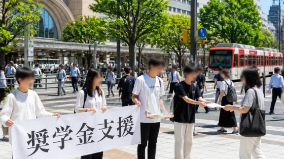 あしなが育英会の奨学金支援を呼びかけ 新潟・万代で学生らが募金活動