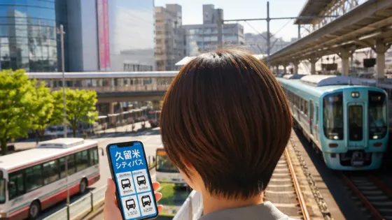 久留米で導入のデジタル乗車券『久留米シティパス』、期間限定で販売