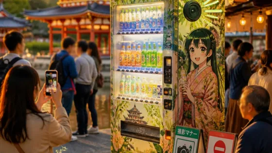 京都・宇治に「響け！ユーフォニアム」ラッピング自販機、地域観光への波及を探る