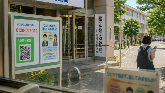 松江地方法務局、２学期前に子どもの人権相談窓口を拡大