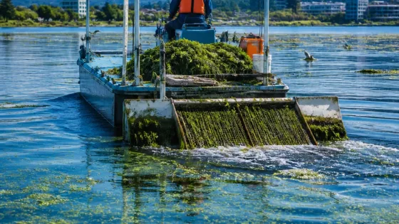 松江・宍道湖に藻刈り船「ペンギン丸」導入 シジミ漁の環境・安全に期待