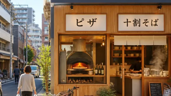 松山・東石井にピザと十割そば併設店が開業 新たな飲食選択肢に