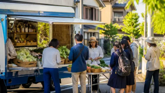大分・旦野原で大学生が移動スーパーで地域活性化に挑む