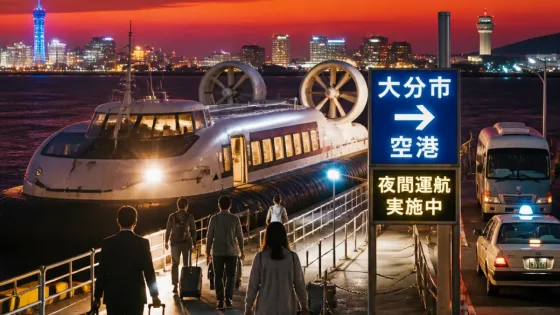 大分と空港を結ぶホーバー夜間便、９月から運航開始