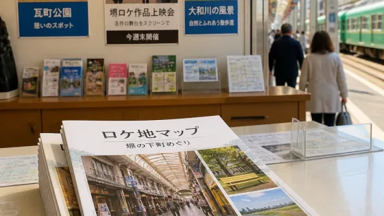 映画ロケ地で注目、堺を巡る無料マップ配布開始