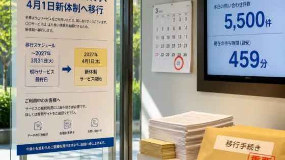 企業が一部サービスを廃止、2027年3月末で現行体制を終了
