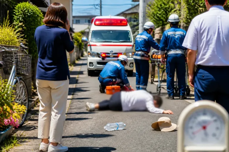 道路で90代女性が意識不明 熱中症疑いで重体に