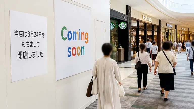 イオンモール川口前川のバッグ店「レゼール」閉店、次テナント掲示