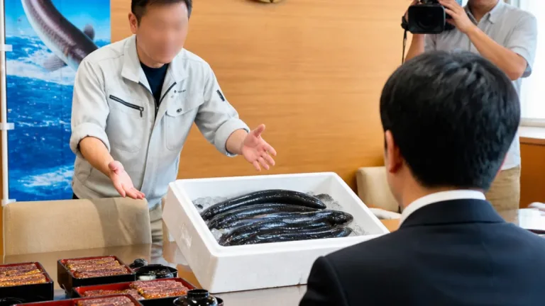 土用の丑前に愛知産ウナギを知事へ披露 価格は2〜3割下落見込み