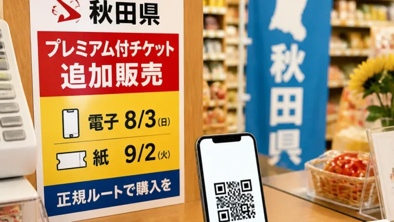 秋田県の消費支援券、8月と9月に追加販売
