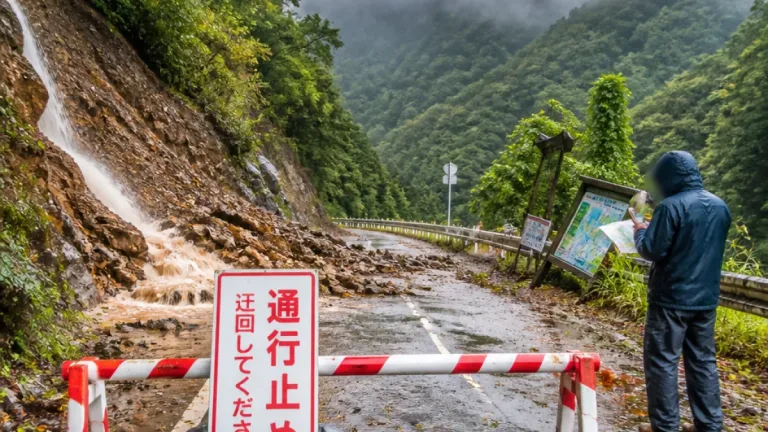 青森で大雨警戒、白神ライン一部で事前通行規制