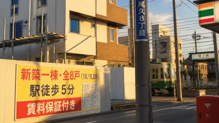 荒川区東尾久で新築8戸、家賃保証付き