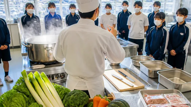 旭川産食材を活用した給食試作 中学生と下国シェフが協働