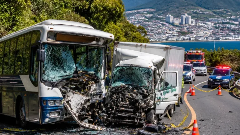 国道で路線バスとトラックが正面衝突 運転者ら3人を搬送