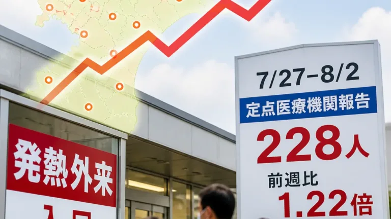 県内の新型コロナ報告、感染者が1.22倍に