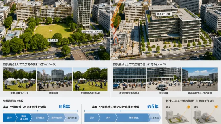 千葉県庁舎再整備、羽衣公園残すか移転かで二案に絞り込む