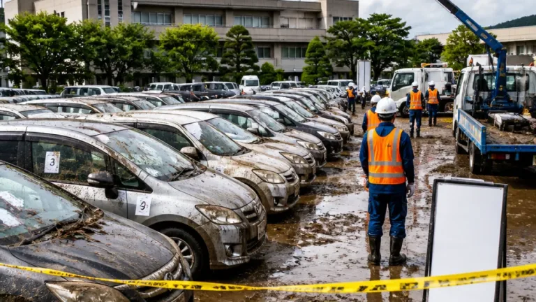 千葉市、豪雨で残された放置車両の撤去を完了