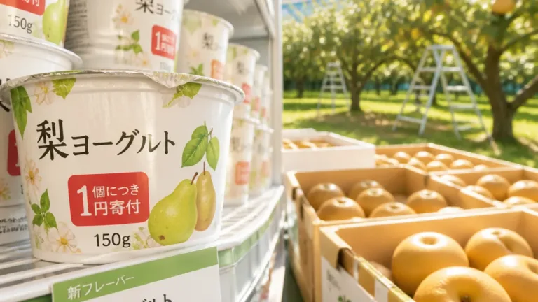 栃木産「にっこり梨」を使ったフルーチェ新発売、売上の一部は生産振興へ