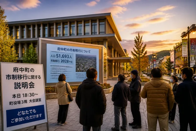 人口5万人超の府中町、市制移行の是非と影響