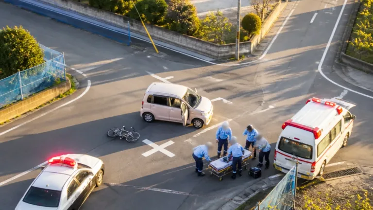 夕方の交差点で車と自転車が衝突 負傷の女性は意識回復