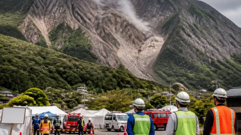 普賢岳・眉山の土砂崩れを視察 長崎県知事が警戒呼び掛け