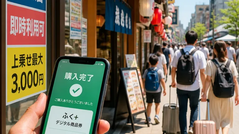 お盆需要に応えるデジタル商品券「ふく+」第2回、即時購入で上乗せ最大に