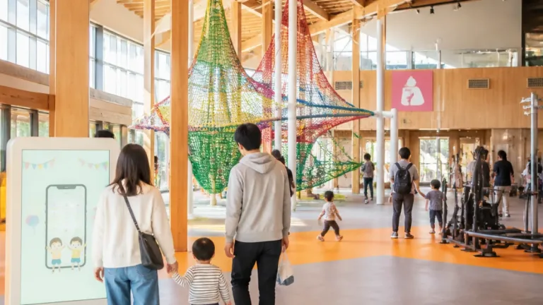 福井少年運動公園屋内休憩所、命名権で「ふくアプリキッズベース」に
