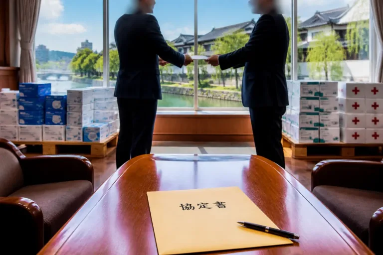 災害時の医薬品供給で連携 福井市と明祥が協定締結