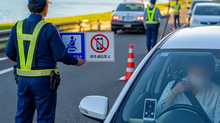 福井・若狭の国道で座席ベルトと携帯通話の重点取り締まり