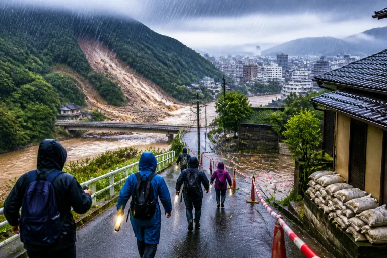 福岡県に大雨警報 昼前まで土砂災害に厳重警戒を