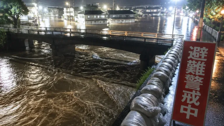 袋川で氾濫注意水位続く 足利・佐野で洪水警戒
