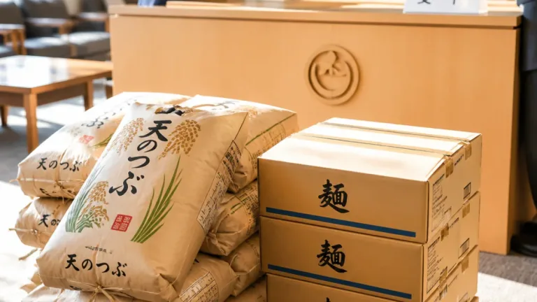福島のジムが子ども食堂へ米と麺を寄付、市が受納