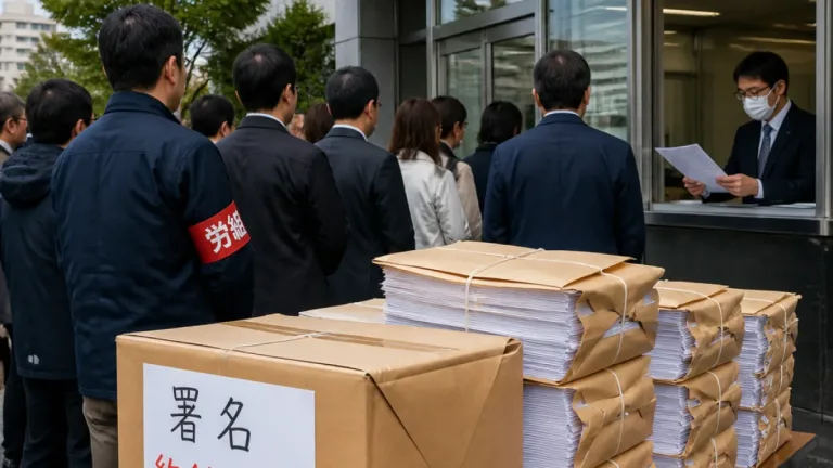 最低賃金引き上げを求め11万人分の署名を提出